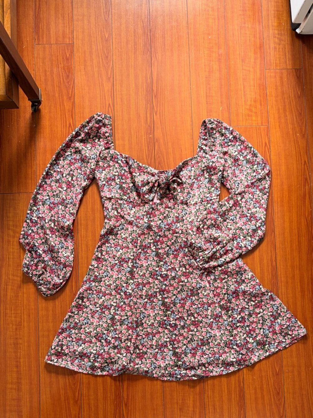 Valfré Pink Floral Long-Sleeve Mini Dress